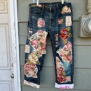 From my closet. Hand made original patchwork jeans!